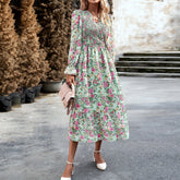 Robe imprimée Robe élégante à col en V